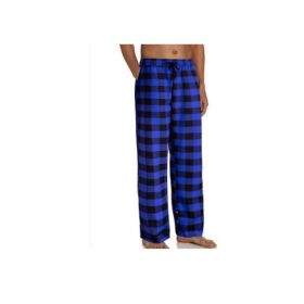 Women's Stretch Plaid Casual Pants With Pockets (Option: Blue-S)