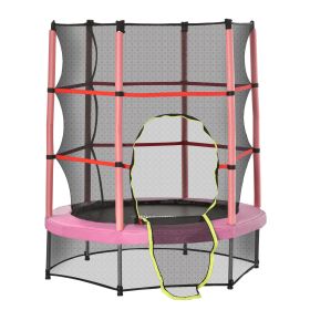 Φ5FT Kids Trampoline with Enclosure Net for Age 3 to 6 Years Pink (Option: Pink-770x330x220 mm)