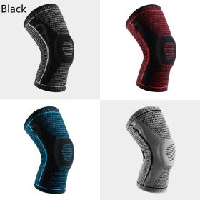 Knee Pads For Sport Knee  Silicone Spring Patella Protector (Option: Black-2XL-1PCS)