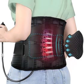 Breathable Abdomen Support Belt Compression Waist Fixed Training Belt (Option: Black metal plate air cushion-S)