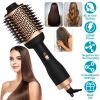 4 In 1 Hair Dryer Brush Curling Brush Hair Styler Volumizer Straightener Negative Ion Anti-frizz Hot-Air Hair Brush for All Hair Types Black White