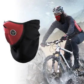 Half Face Mask Breathable Windproof Dustproof Neck Warmer For Bike Motorcycle Racing (Option: Red)