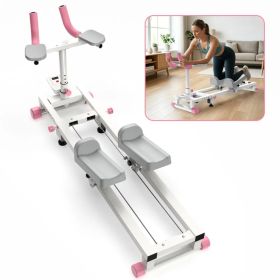 Crawl Spine Twist & Stretch Trainer, Multi-Functional Core Posture Correction Workout Equipment, Adjustable Home & Office Back Stretching Trainin (Option: Pink)