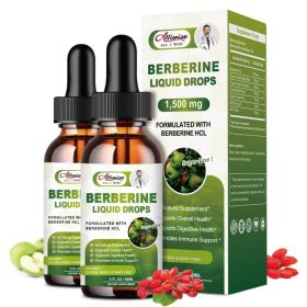 (2 Pack)Organic Berberine Supplement Liquid Drops - Premium Berberine HCL 1500mg With Pure Ceylon Cinnamon-7 In 1 Natural Ingredients - Supp (Option: Default)
