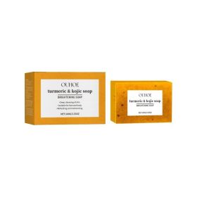 OUHOE Turmeric & Kojic Soap, Gentle Cleansing Skin Moisturizing Facial Body Care Soap (Option: 3pieces)