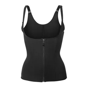 Zippered Waist Trainer Corset Waist Tummy Control Body Shaper Cincher Back Support With Adjustable Straps (Option: M)