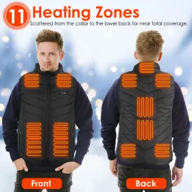 Heated Vest Electric USB Jacket Men Women Heating Coat Thermal Body Warmer Wear With 3 Temperature Levels (Option: XL)