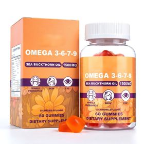 3 6 7 9 Sea Buckthorn Oil Gummies For Women Supplement With Flaxseed Oil, Vitamin A, E & Probiotics Support Skin, Eye Health & Dryness Relief, Ch (Option: 1box)