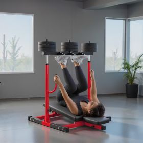 Vertical Leg Press Machine with Adjustable Leg (Option: Red-1160x470x310 mm)