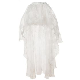 Korean-style Embroidered Floor-length Bridal Wedding Dress Long Sleeve Lace Slim-fit Slimming Irregular Half-length (Option: White-M)