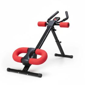 Adjustable Ab Machine For Stomach Workout, Core Workout Equipment For Home Gym, Ab Trainer With 2 Incline & 5 Height Levels, Knee & Elbow Protect (Option: Red)