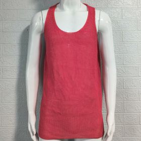 Men's Summer Loose Sleeveless Knitted Vest (Option: Red-Xl)