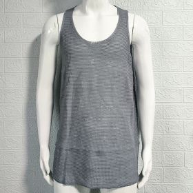 Men's Summer Loose Sleeveless Knitted Vest (Option: Gray-3XL)